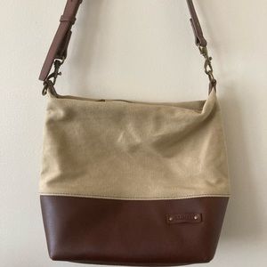 L.L. Bean canvas and leather crossbody bag